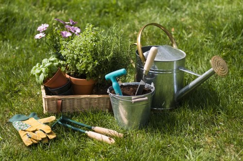 Landscaping team resolving a service concern