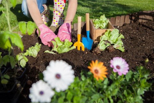 Professional landscapers creating a functional outdoor space in Mitcham